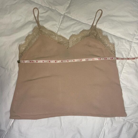 Forever 21 Contemporary Dusty Pink Lace Trim Cami Top Spaghetti Strap - Picture 4 of 5